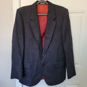 Westmount Club International 100% Wool 2 Button Blazer Jacket Gray Red Size 44R